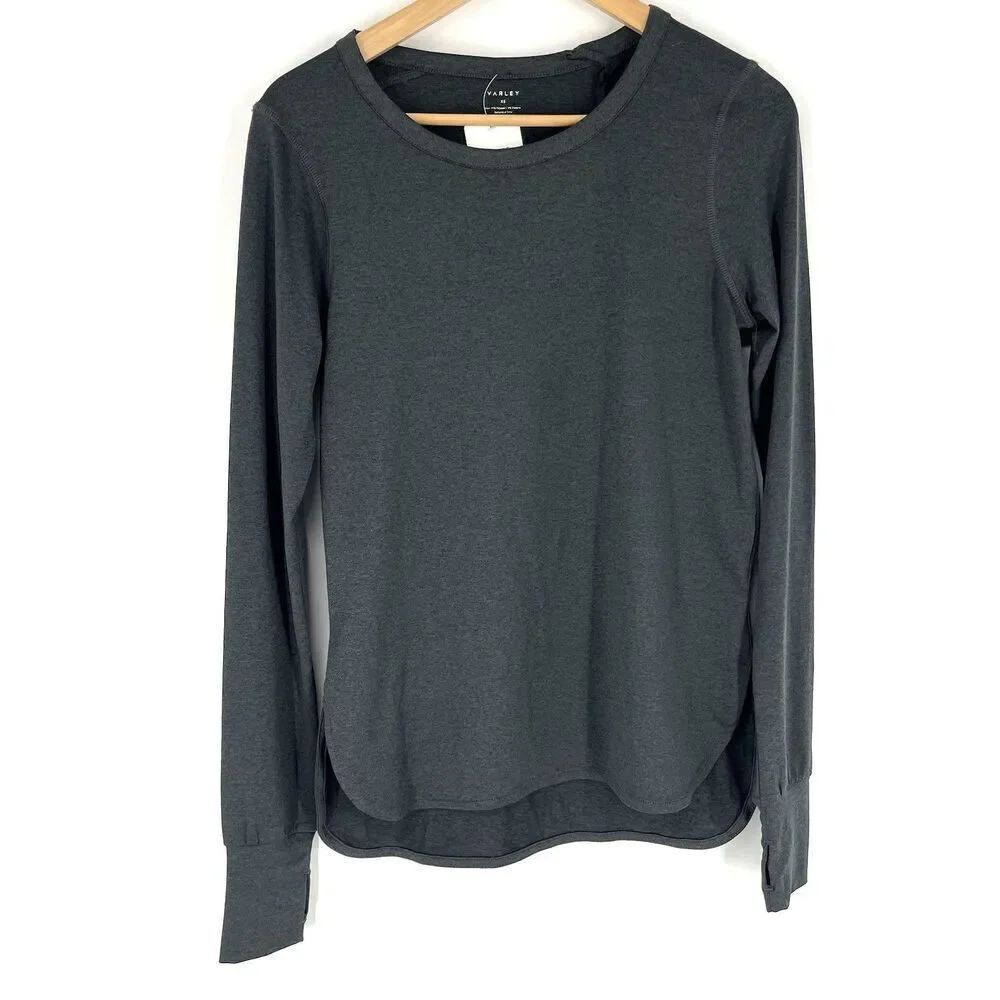 Evereve Varley Top Size XS Womens Gray Kearney Long Sleeve Active Tee Shirt
